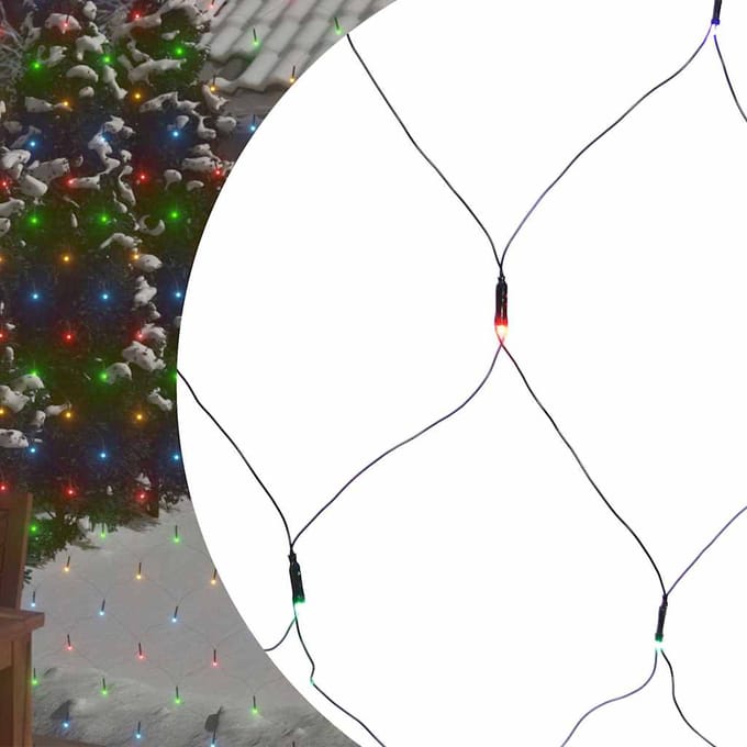 vidaXL Kerstnetverlichting 306 LED's binnen/buiten 3x3 m meerkleurig