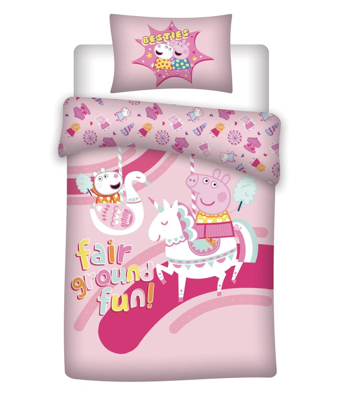 Peppa Pig Dekbedovertrek Fair Ground Fun 140 x 200 cm katoen