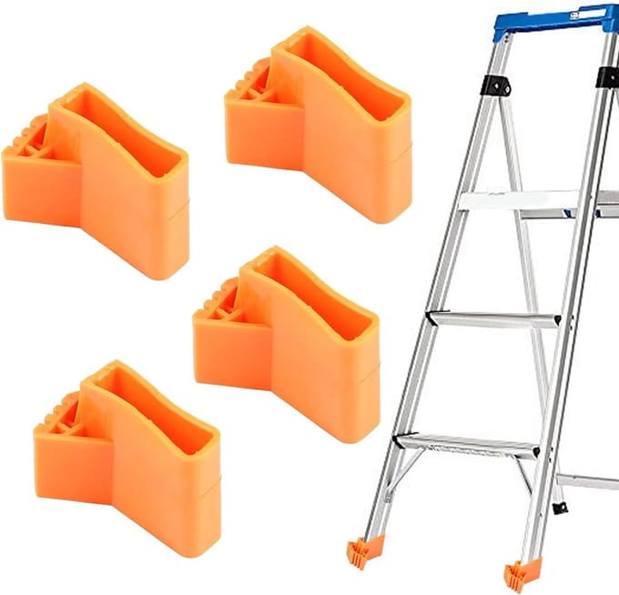 Ladderlaarzen - Antislip pads - Stabiliteit verhogen - Kraspreventie ontwerp - 4 stuks - Oranje