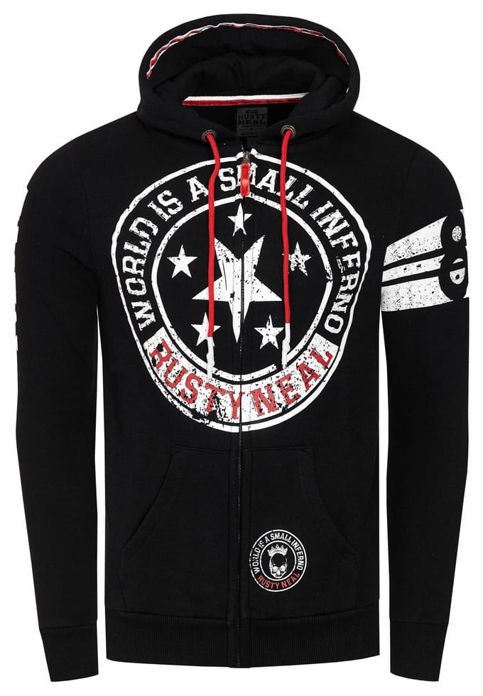 Sweatvest met prints aan de voorkant