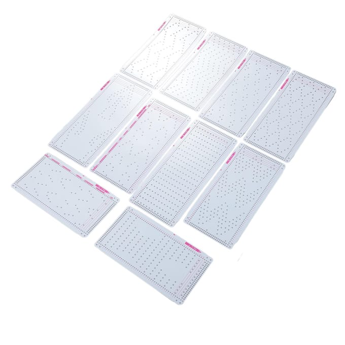 10 stuks ponskaarten voor breimachines met zilveren riet, multifunctioneel en professioneel white