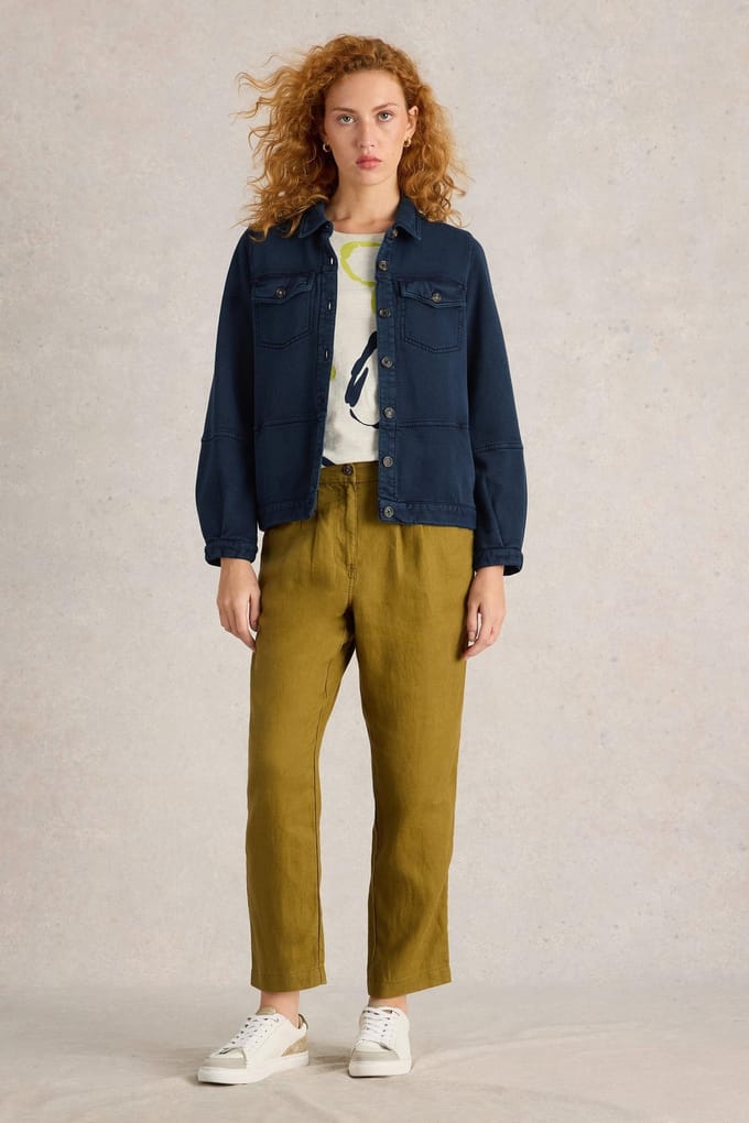 White Stuff Camille Jersey Jacket Mid Denim Größe: 20 | Jeansjacken Outlet | Damen | Blau