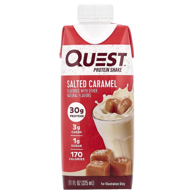 Quest Nutrition, Boisson Protéinée, Caramel Salé, 4 Unités, 11 fl oz (325 ml) Chaque