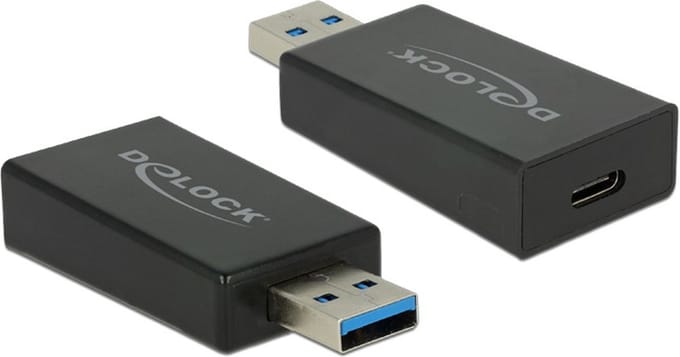 USB-A naar USB-C adapter - USB3.1 Gen 2 - tot 1,5A / zwart
