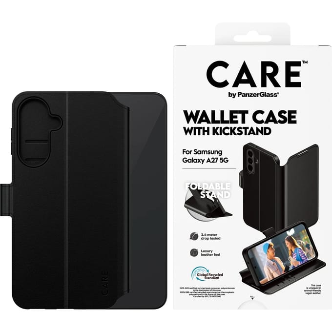 CARE by PanzerGlass Feature Wallet Case w. Kickstand voor de Samsung Galaxy A27 (5G) - Black