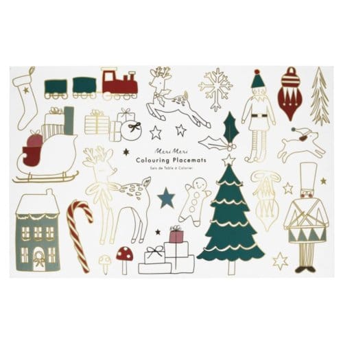 Meri meri kerst - placemat inkleurbaar à 8 stuks