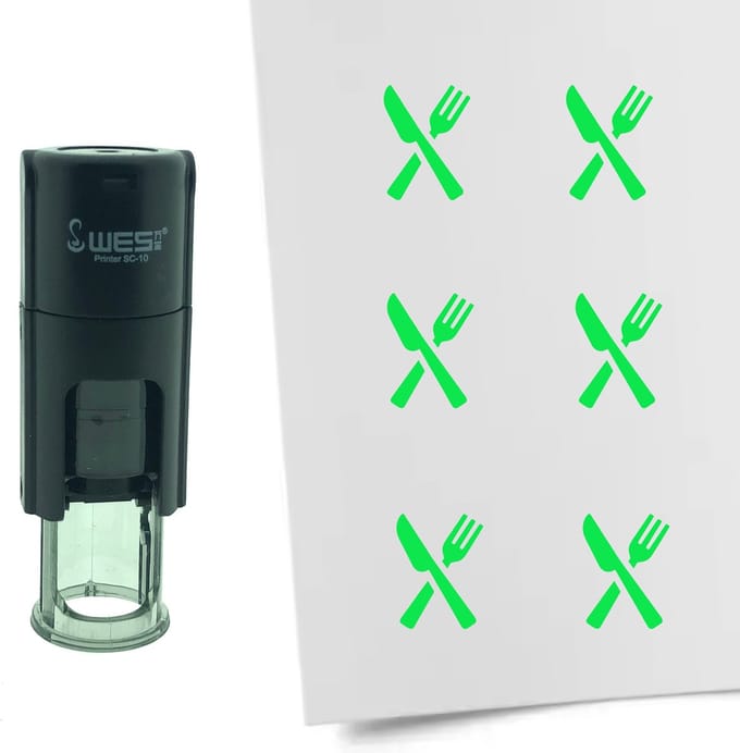CombiCraft Stempel Bestek 10mm rond - groene inkt
