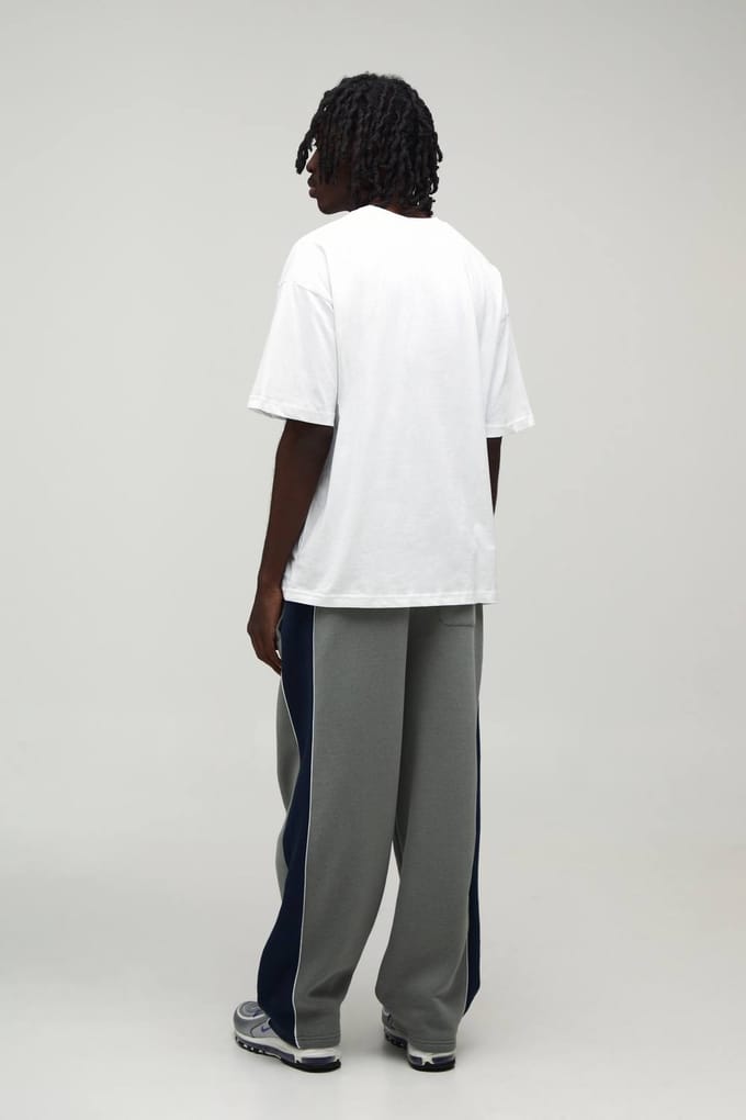 Balloon Fit Gewassen Panelen Joggingbroek | Khaki | Size Small