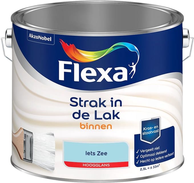 Flexa - Strak In De Lak Binnenlak Hoogglans - Iets Zee - Mengverf - 2,5 L