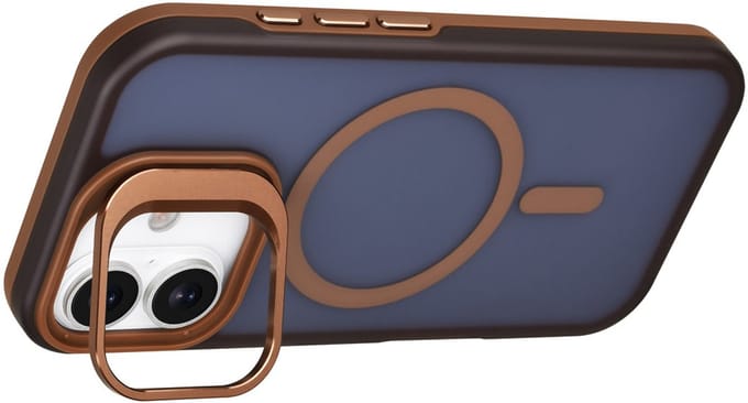 TUNIQ Back cover voor iPhone 16 - Gold - MagSafe - Met Camera Stand