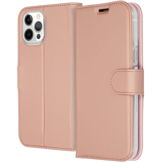 Accezz Hoesje - Geschikt voor Apple iPhone 12 Pro Max - Wallet Softcase Bookcase - Rosé Goud