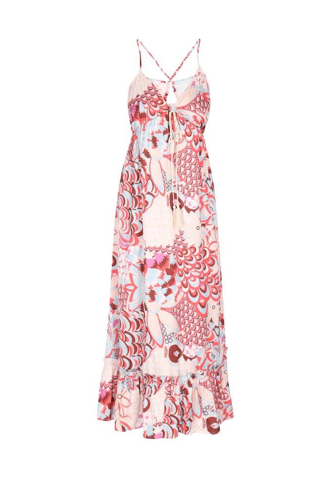 IZIA Jurk Dames Rood Veelkleurig