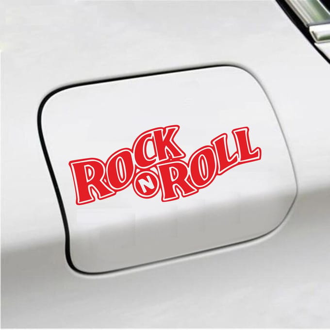 Bumpersticker - Rock N Roll - 5,7 X 14,8 - Rood