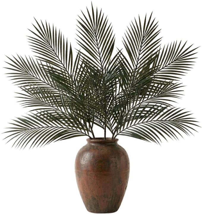 Mica Decorations Kunstblad - 5x - groene Areca/goudpalm - kunsttak - kunstplant 95 cm