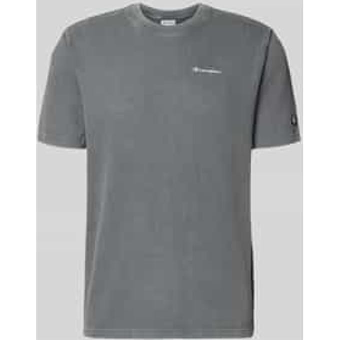 T-shirt met structuurpatroon en label-stitchings