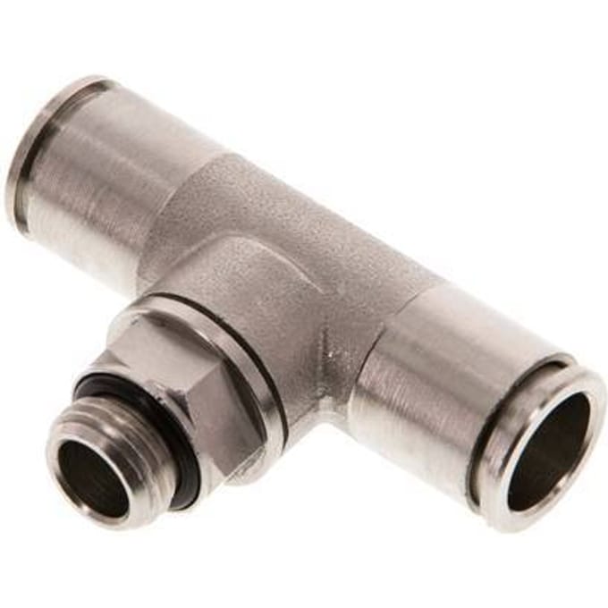 12mm x G1/4'' inline T-stuk Messing Insteekfitting Buitendraad Draaibaar NBR
