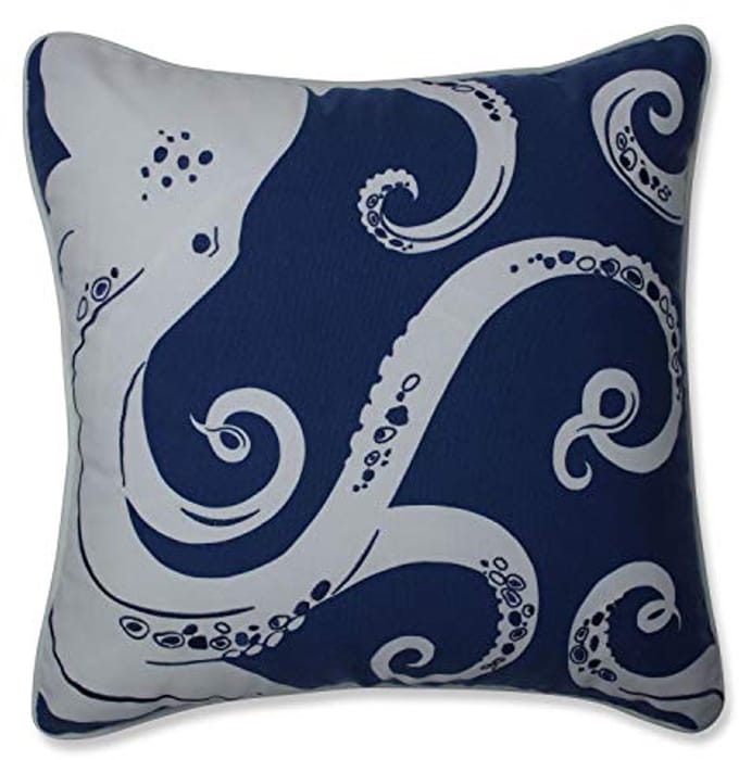 Blauw Octopus Sierkussen 42 x 42 cm voor Binnen en Buiten