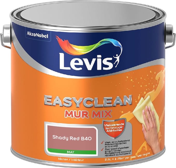Levis - Easyclean Mur Mat Mix - Shady Red B40 - Mengverf - 2,5 L