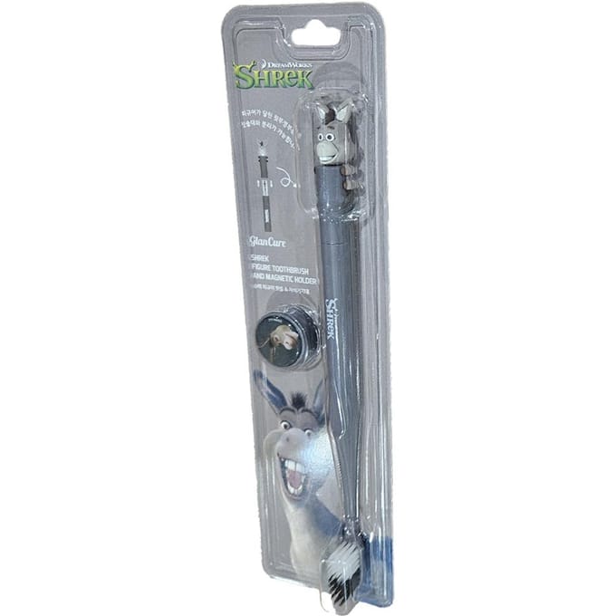 Ensemble Porte-brosse à dents+Aimant Figurine Shrek Âne gray