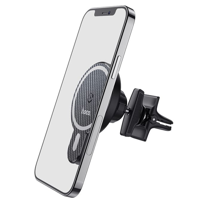 Hoco - Telefoonhouder Auto - Draadloze Oplader - Ventilatierooster - GSM Houder Auto - Magsafe - Zwart