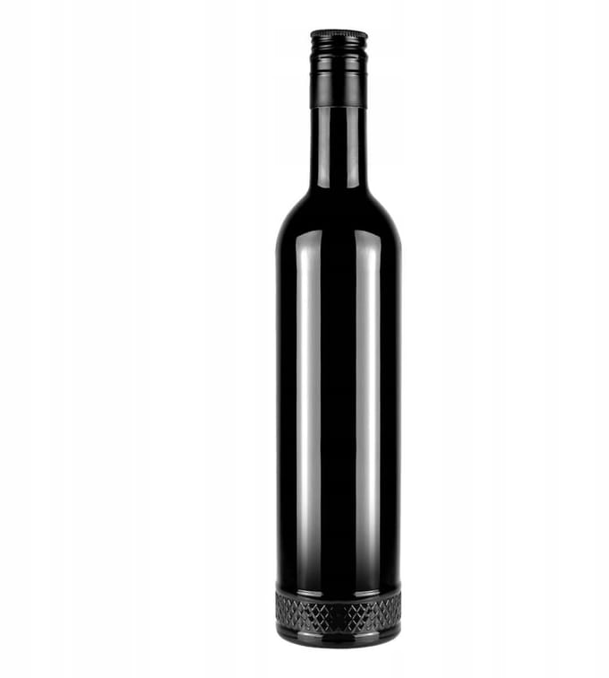 Bimberek Kryształ - Decoratieve Fles - 500ml - Zwart - Glas