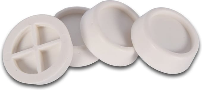 Set van 4 Antislip Wasmachine Dempers - Wit TPR Plastic - Trillingsreducerend en Vloerbeschermend - 6.5cm x 6.5cm x 2cm