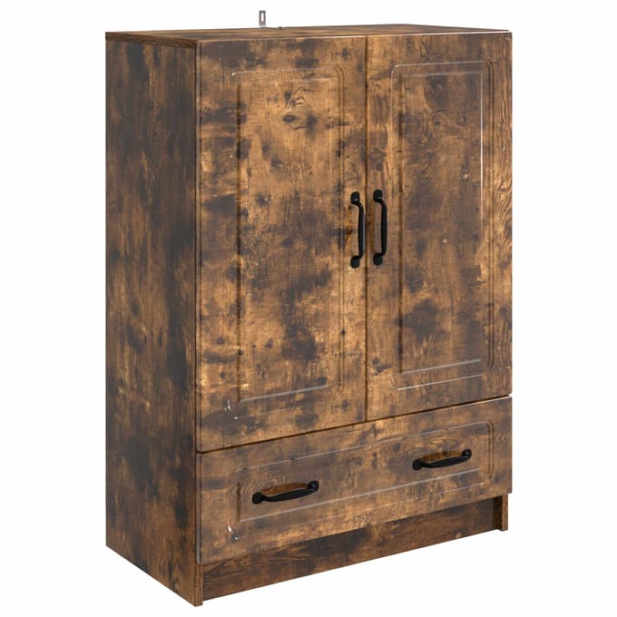 vidaXL - Dressoir - met - lade - Gerookt - eiken - 66 - x - 34,5 - x - 92 - cm - Bewerkt - hout