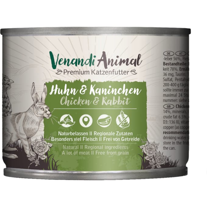 Venandi Animal 6 x 200 g - Kip & Konijn