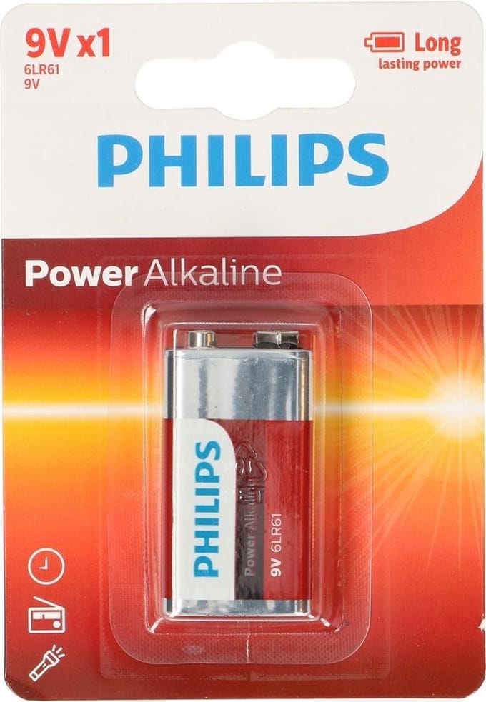 Philips Power 6LR61 9V batterij (blok) Alkaline 9 V 1 stuk(s)
