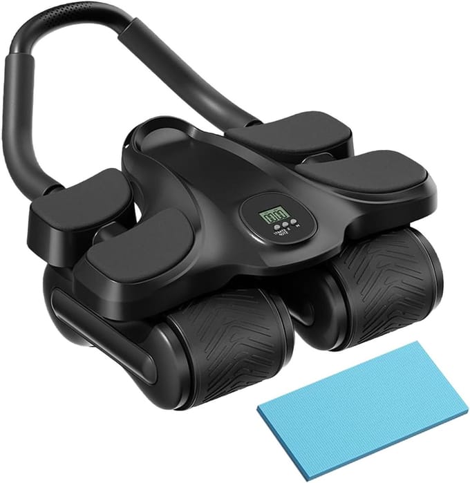 Ab Roller Wiel - Buiktrainer Core - Core Training - Automatische Rebound - 22 cm Breed - Zwart