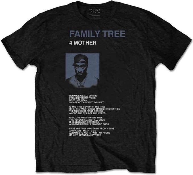Tupac - Family Tree Heren T-shirt - L - Zwart