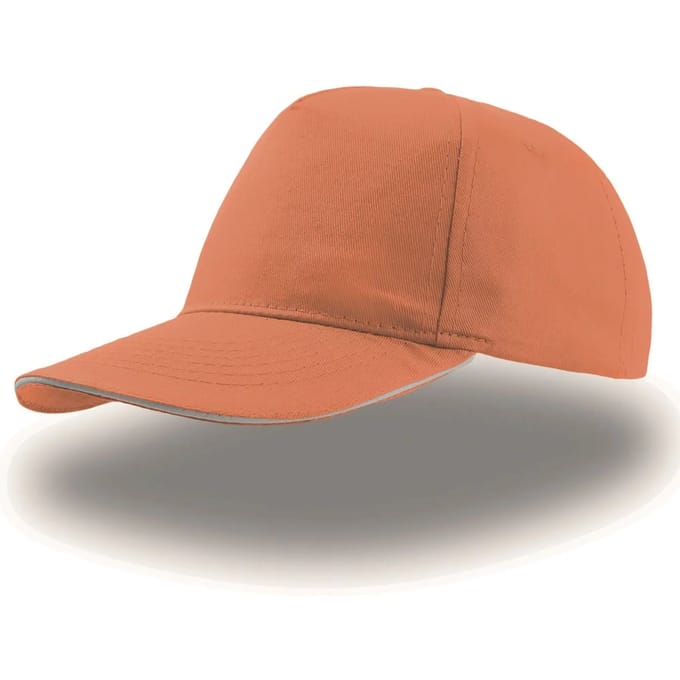 Atlantis Headwear Start Five Sandwich Cap AT500 - ORANGE/WHITE - One size