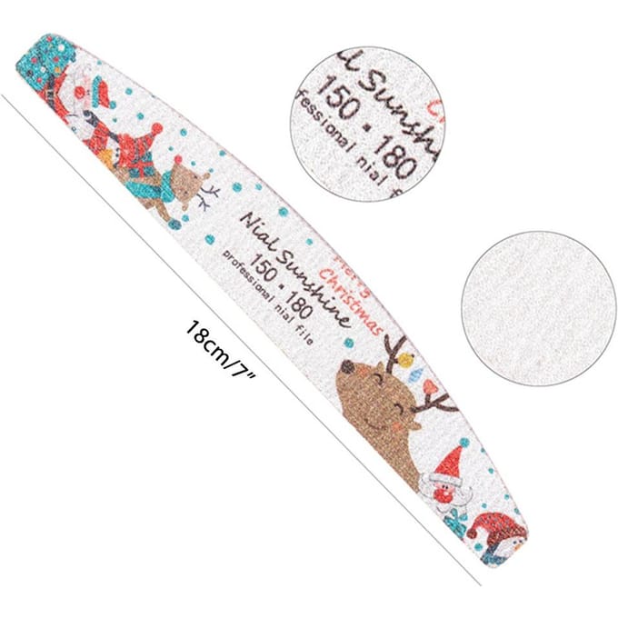 5 Stuks Kerst Nagelvijl Nagelkunst Multi Grit Nagel Bufferblok Manicure Vijlen Gel Polish Remover white