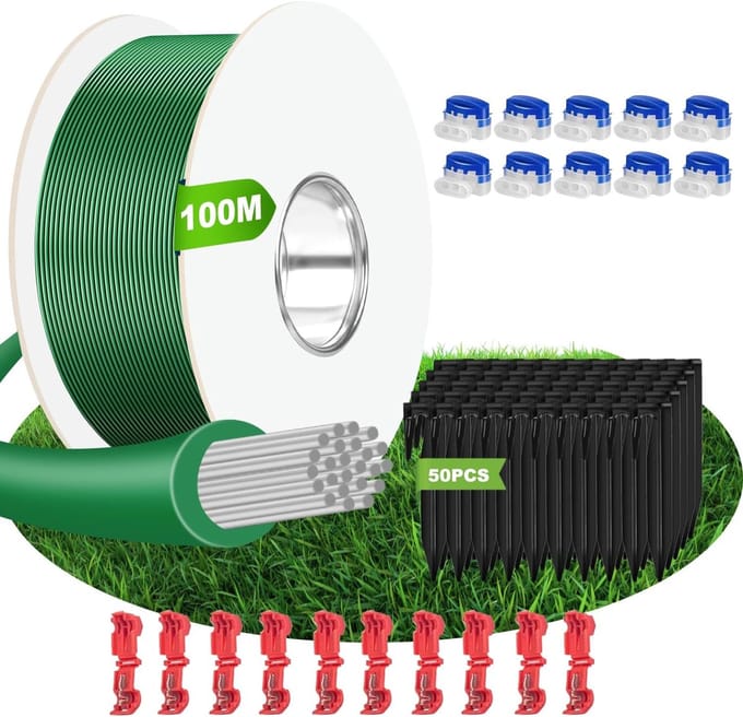 Begrenzingskabel Robotmaaier - Robotmaaier Accessoires - Gazon Onderhoud - Complete Set - 100 Meter Kabel - Groen