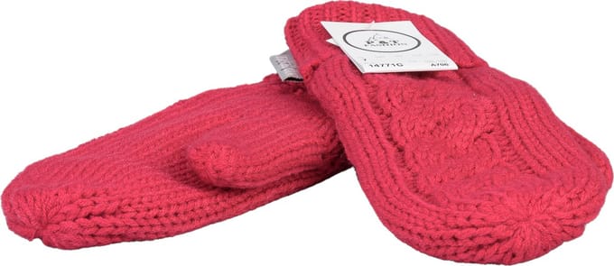 Dames Wanten - Gebreid met Fleece Binnenin - One Size - Framboos