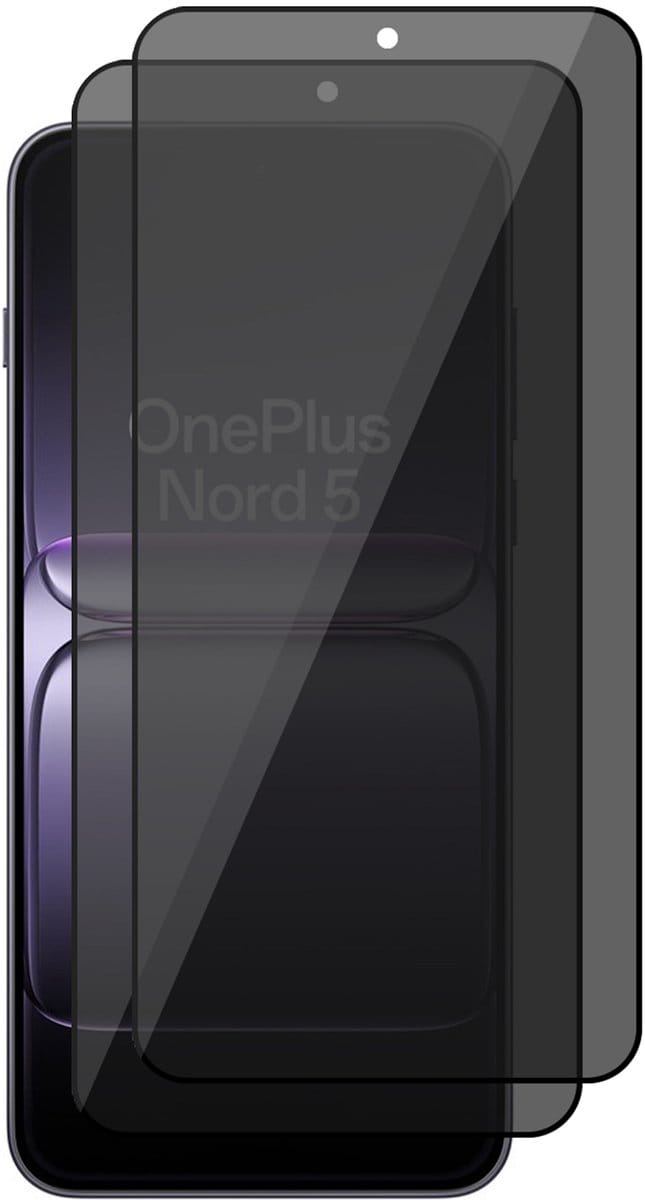 Privacy Screenprotector geschikt voor OnePlus Nord 5 - 2x Volledig Dekkend Glas Screen Protector
