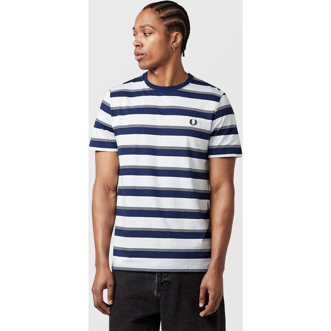 Fred Perry Fine Stripe T-Shirt - Blauw- Heren, Blauw L