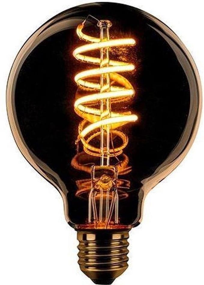 ETH Globe 95mm Filament spiraal LED 7w E27 240v 2200k 3 stappen dimbaar goud