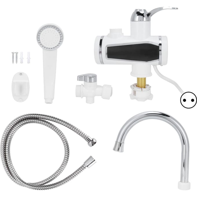 G1/2 3000W Instant Bad Elektrische Waterverwarmer Kraankop Sproeiset white