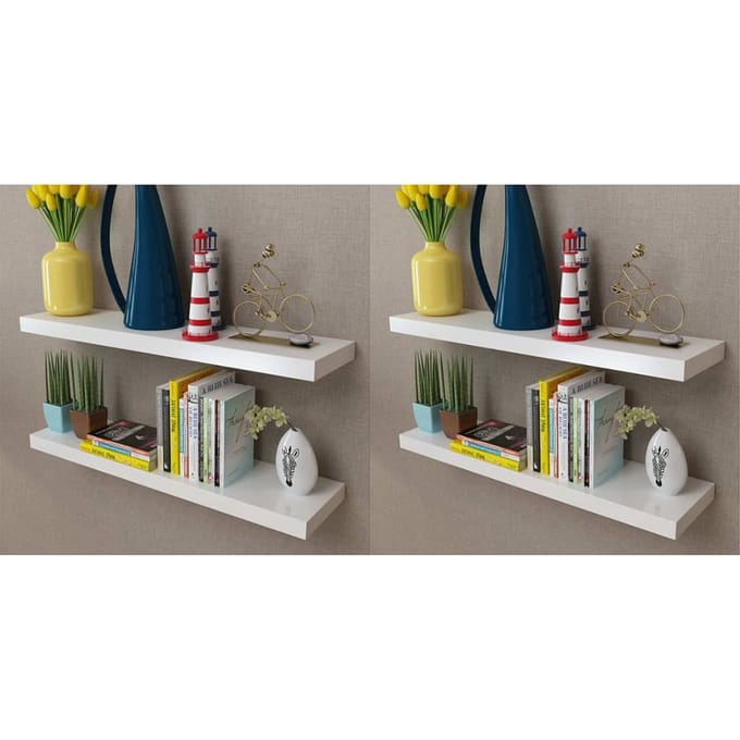 vidaXL - Wandplanken - 4 - st - 80 - cm - wit