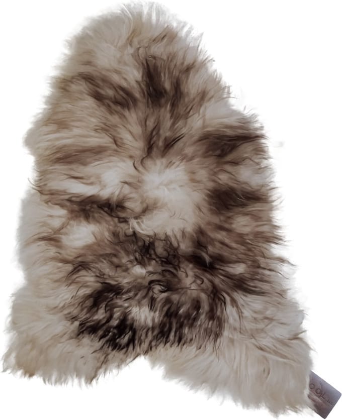 WOOOL IJslands Schapenvacht L (105cm) - GROOT - Bruin Wit Mix - 100% ECO