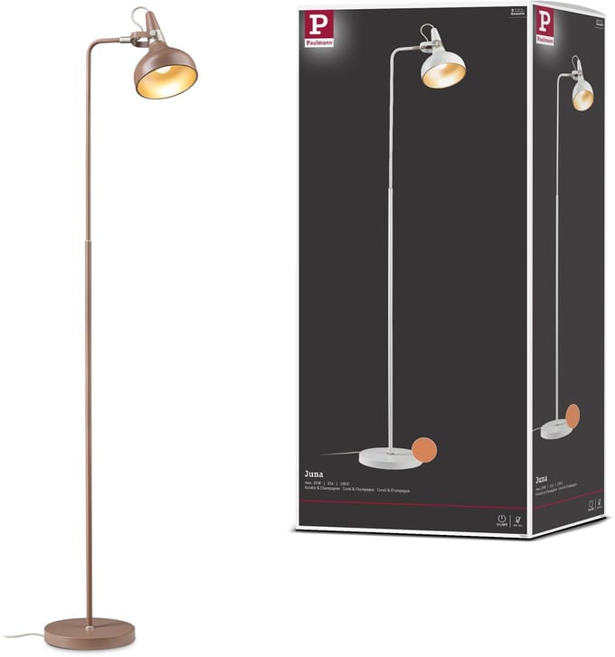 Staande lamp Juna Style E14 max. 20W Nougat Metaal