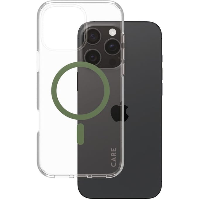 CARE by PanzerGlass Flagship Case - Transparant Urban Combat w. - Groen MagSafe iPhone 16 Pro Max
