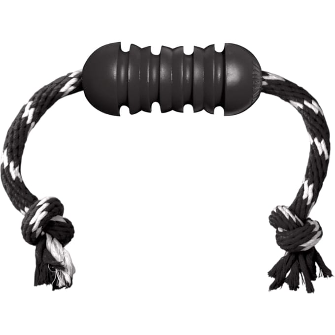 Kong Exterme Dental met Touw - Zwart Wit - 12 x 5 x 5 cm