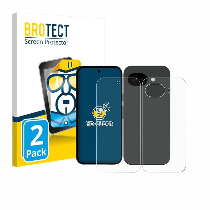 BROTECT - Screenprotector voor Google Pixel 10a (Voor+Achter) - Folie Beschermfolie transparant 2 Stuks