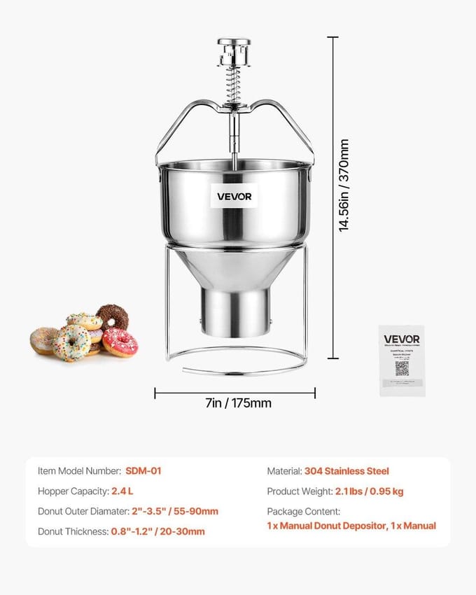 Donut Afzetter Handmatige Donut Druppelaar Trechter Roestvrij Staal Dispenser
