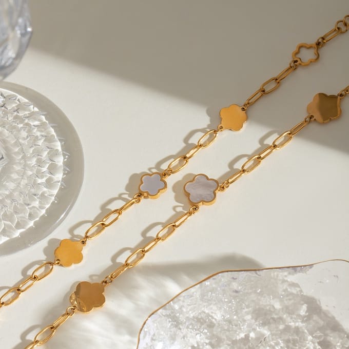 JewelGalerie - Armband - Bloemen - Goud