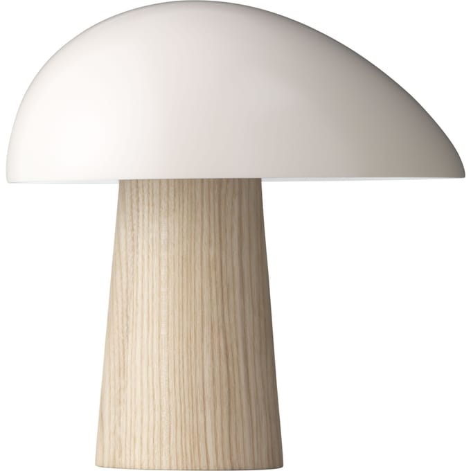 Fritz Hansen Night Owl Tafellamp, Gerookt Wit met Voet van Essenhout.