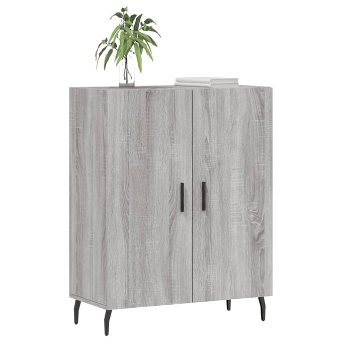 vidaXL - Dressoir - 69,5x34x90 - cm - bewerkt - hout - grijs - sonoma - eikenkleurig