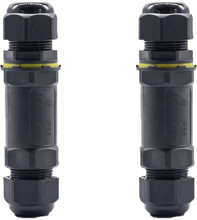 2x Waterdichte Kabelconnector voor Buitenverlichting en Tuinbekabeling